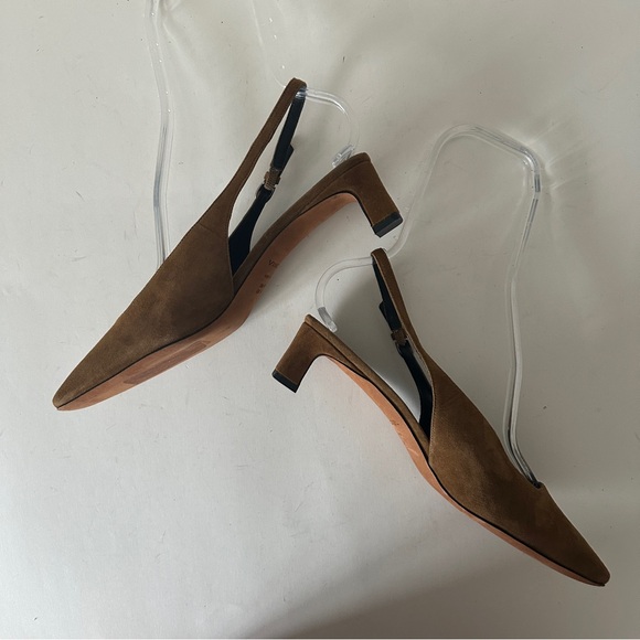 NEW Vince Hart Cinnamon Suede Slingback Women's Kitten Heels, Sz 9 - Picture 6 of 14